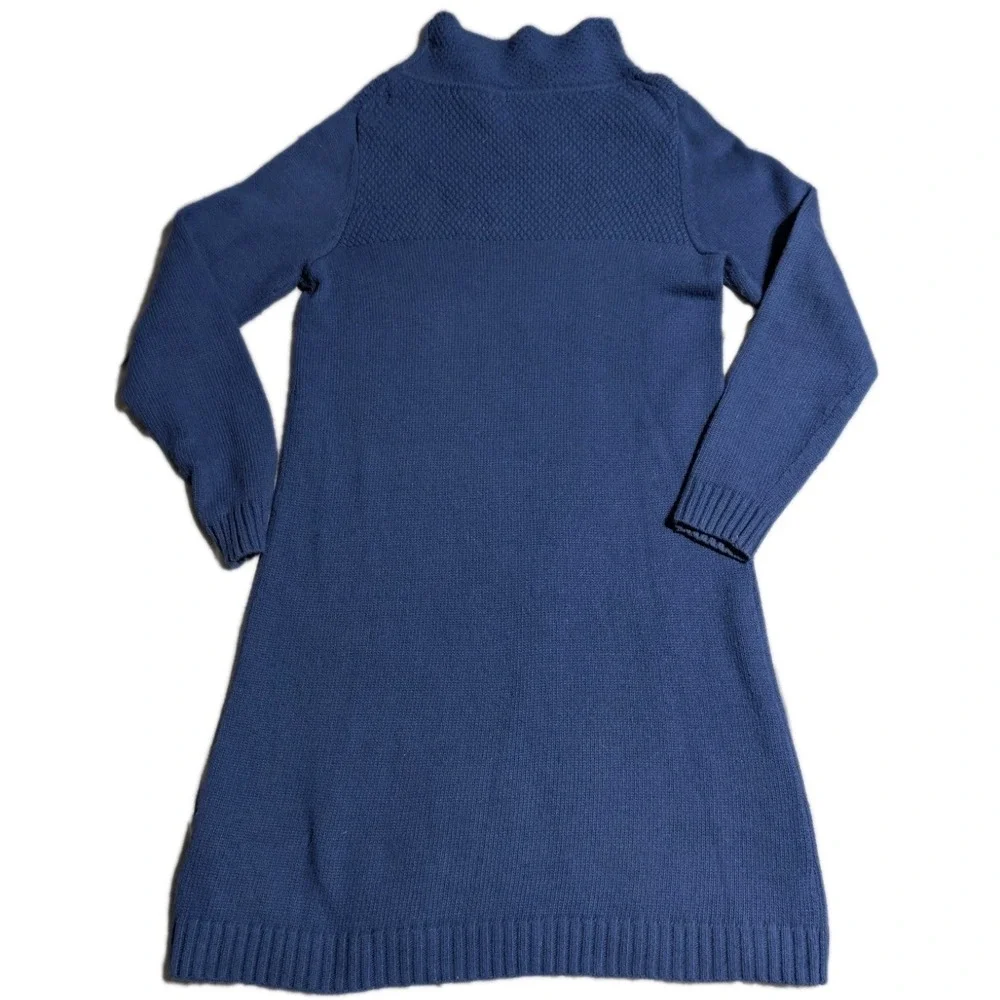 Boden Blue Turtleneck Sweater Dress Cashmere‎ Blend Knit Womens US 12 UK 16